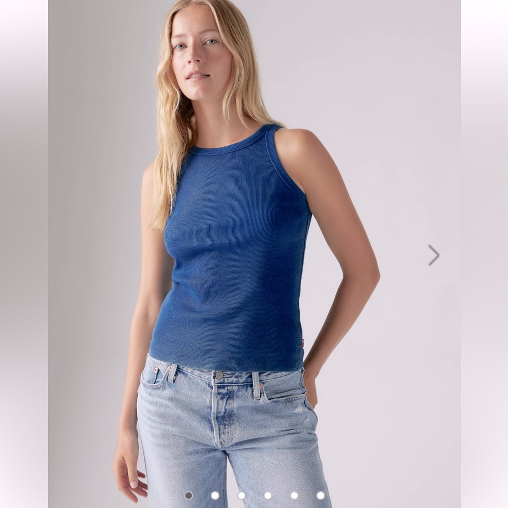 Levi's Women Essential Racer Tank Top Small Indigo - Blue Excellent condition